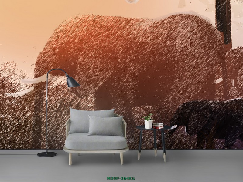 Tranh chú voi cách điệu